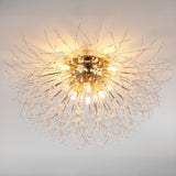 Starburst Crystal Semi-Flush Mount Light Living Room Image - 8