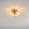 Starburst Crystal Semi-Flush Mount Light Living Room Image - 9