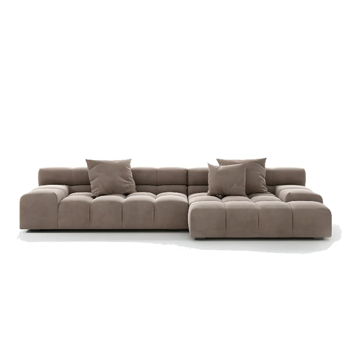 Stationary L-Shape Fabric Beige Large Recliner Sofa Image - 10