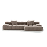 Stationary L-Shape Fabric Beige Large Recliner Sofa Image - 10