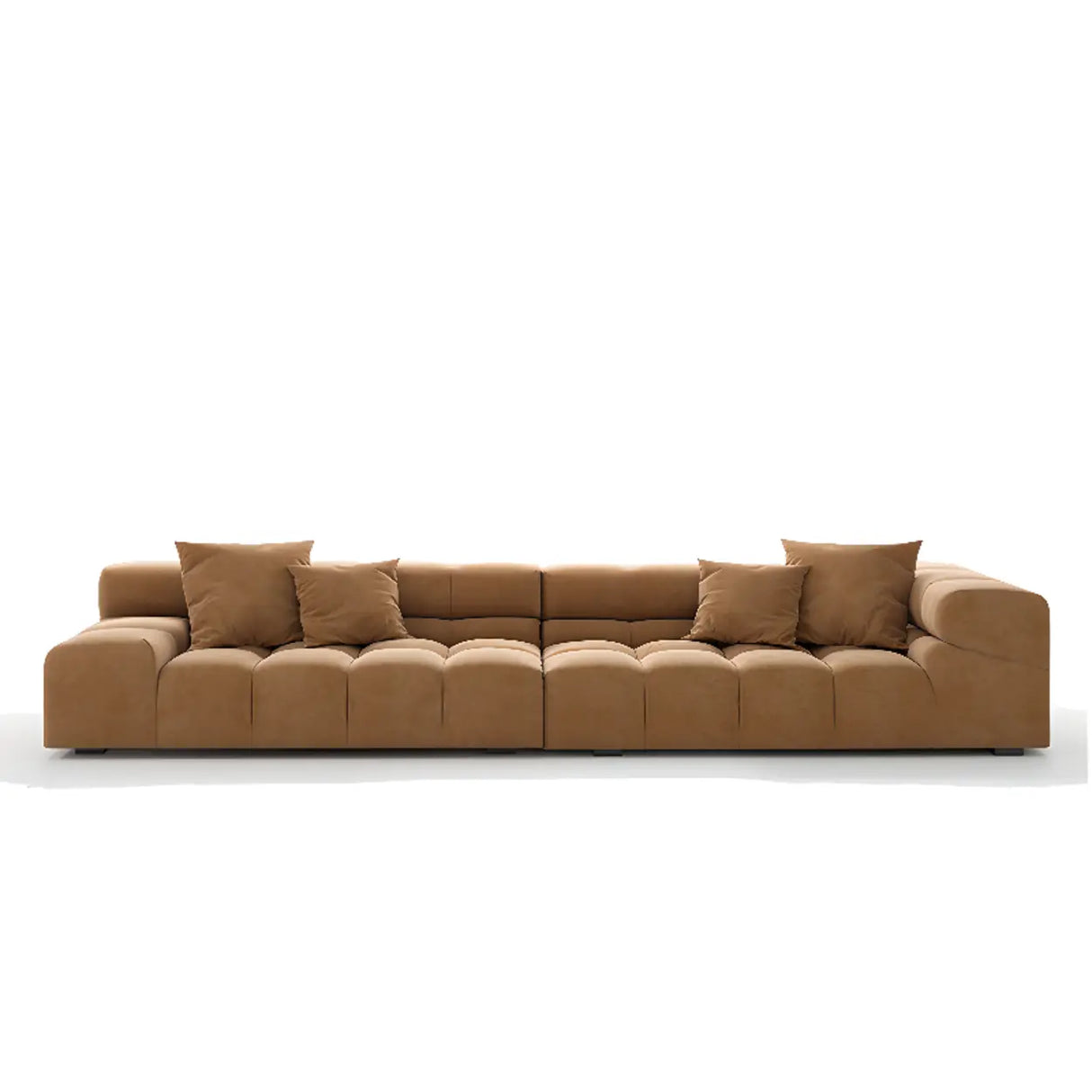 Stationary L-Shape Fabric Beige Large Recliner Sofa Image - 11