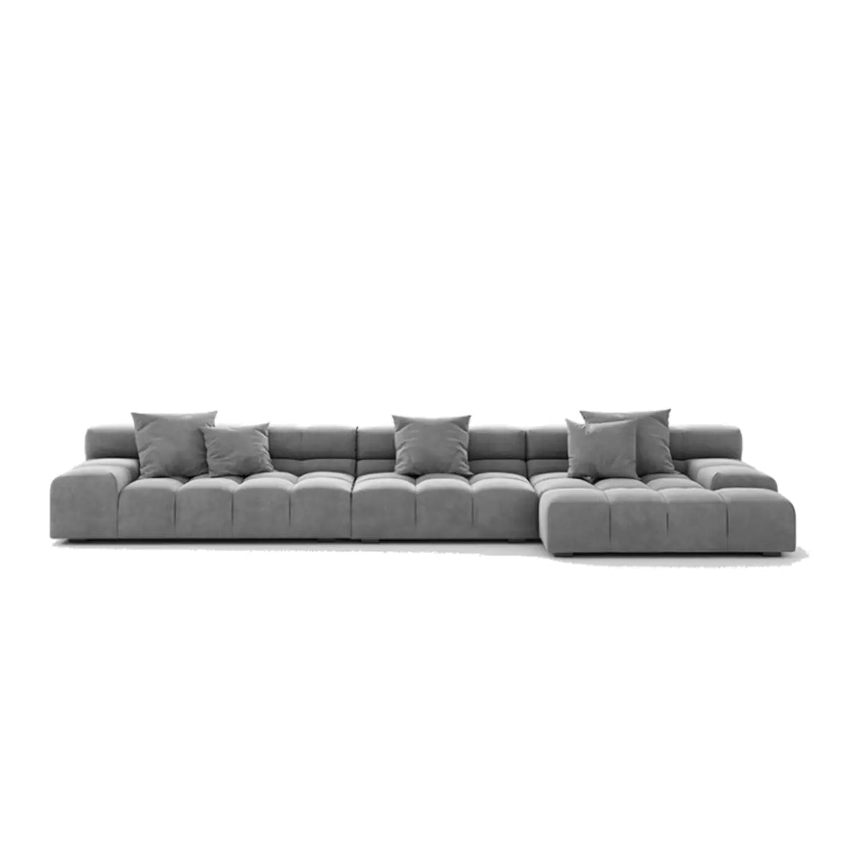 Stationary L-Shape Fabric Beige Large Recliner Sofa Image - 14