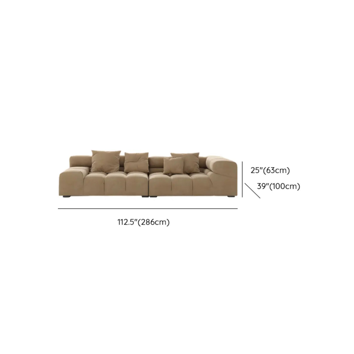 Stationary L-Shape Fabric Beige Large Recliner Sofa Image - 16
