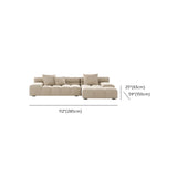 Stationary L-Shape Fabric Beige Large Recliner Sofa Image - 17