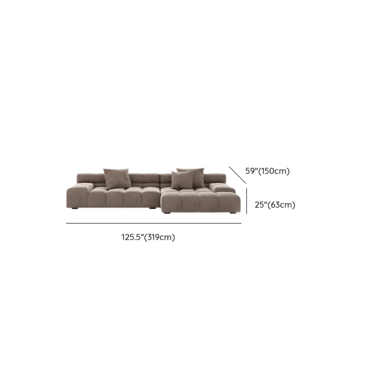 Stationary L-Shape Fabric Beige Large Recliner Sofa Image - 18