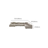 Stationary L-Shape Fabric Beige Large Recliner Sofa Image - 21