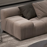 Stationary L-Shape Fabric Beige Large Recliner Sofa Image - 9
