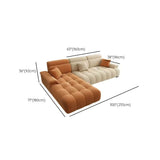 Stationary Two-Tone Abrasive Cloth L-Shape Sofa Chaise #size