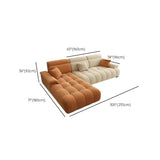 Stationary Two-Tone Abrasive Cloth L-Shape Sofa Chaise #size