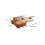 Stationary Two-Tone Abrasive Cloth L-Shape Sofa Chaise Image - 12