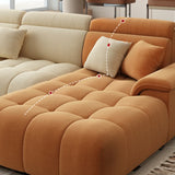 Stationary Two-Tone Abrasive Cloth L-Shape Sofa Chaise Image - 4