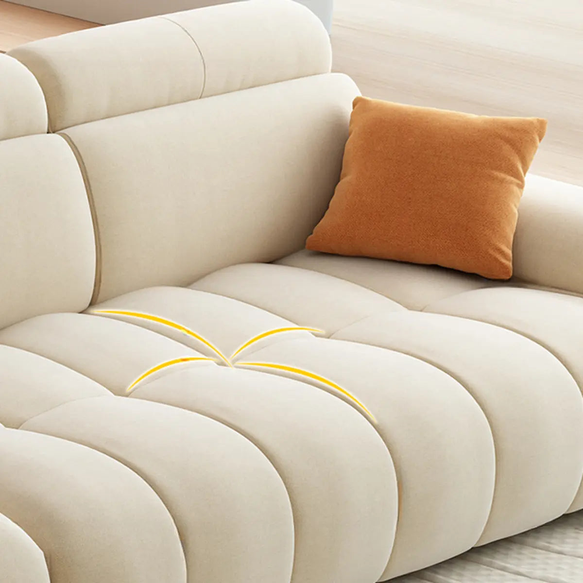 Stationary Two-Tone Abrasive Cloth L-Shape Sofa Chaise Image - 5