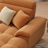 Stationary Two-Tone Abrasive Cloth L-Shape Sofa Chaise Image - 7