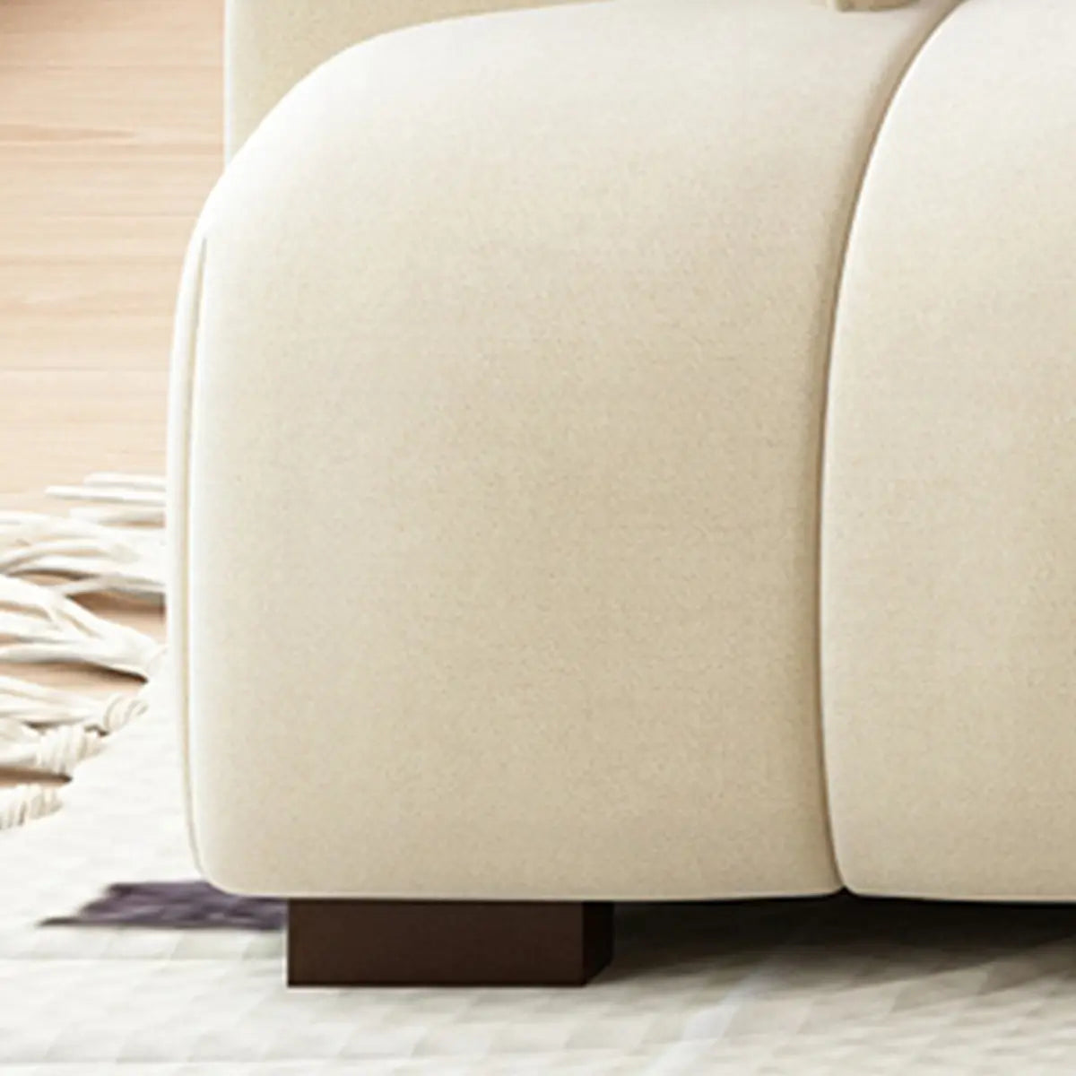 Stationary Two-Tone Abrasive Cloth L-Shape Sofa Chaise Image - 8