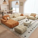 Stationary Two-Tone Abrasive Cloth L-Shape Sofa Chaise Image - 9