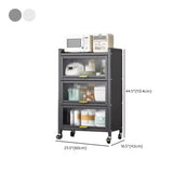 Steel Dining Hutch Storage China Cabinet Pantry Grey Image - 72