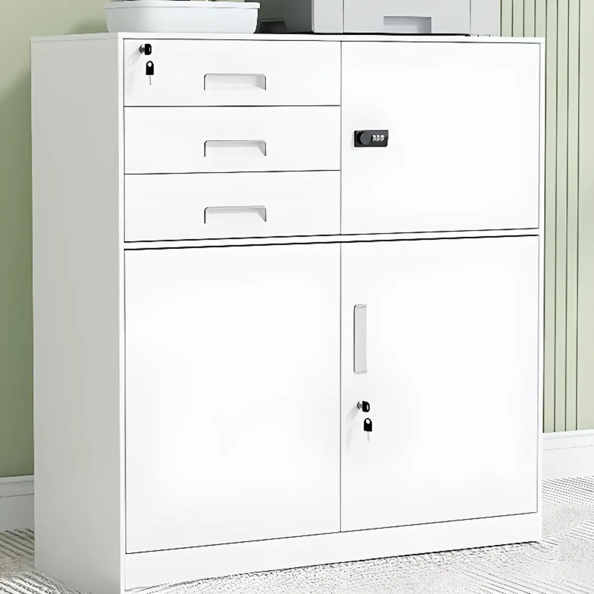 Steel Fire Resistant Storage Vertical Filing Cabinet Image - 11