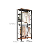 Steel Frame Closet Black Storage Drawer Hall Coat Rack Image - 25