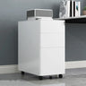 Steel Mobile Filing Cabinet White Key Lock with Casters Image - 12