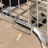 Steel Silver Storage Shelves Wheels Coat Rack with Basket Image - 10