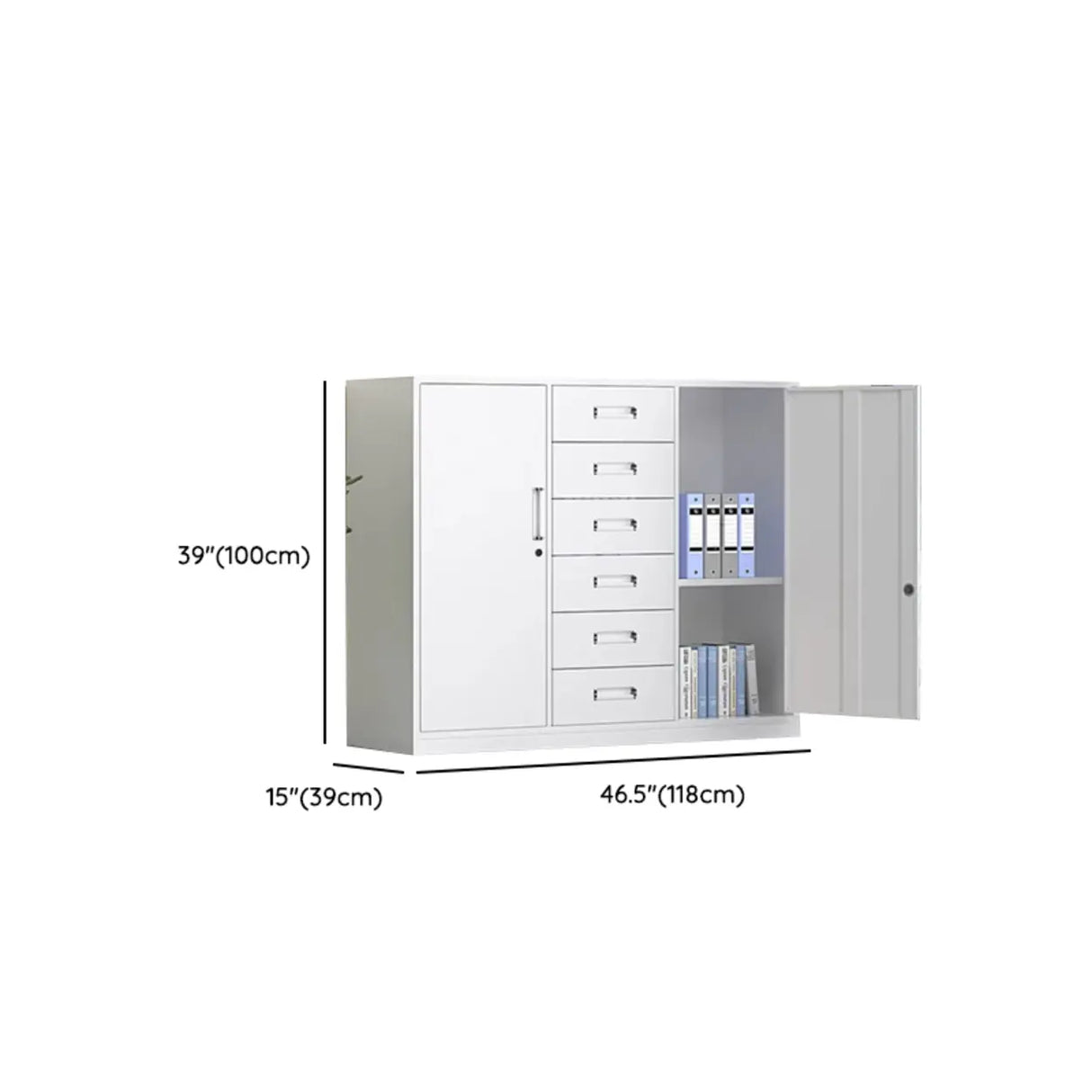 Steel Vertical Glass Door Filing Cabinet with Shelves Image - 15