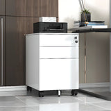Steel Vertical Lockable Filing Cabinet with Wheels Image - 3