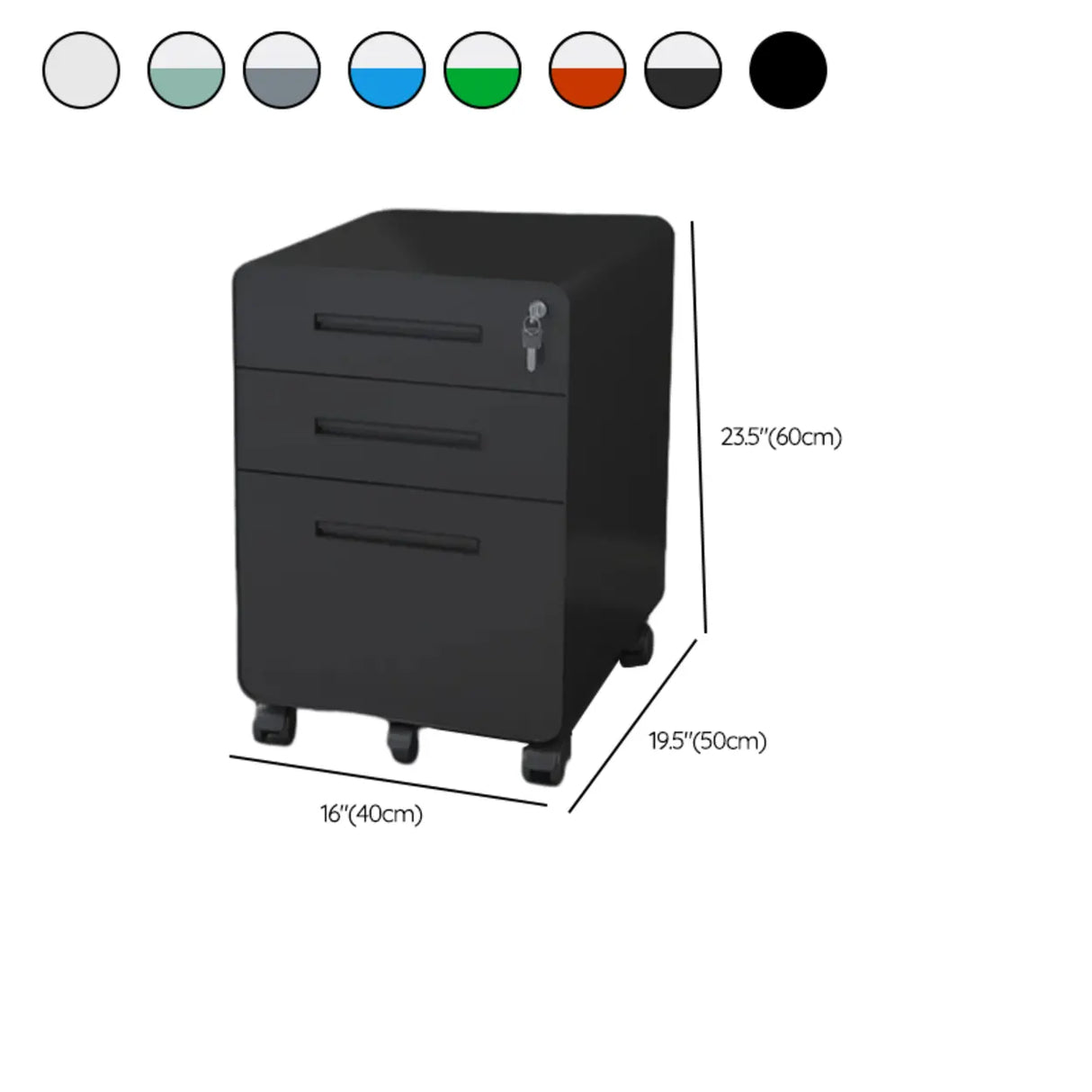 Steel Vertical Mobile Storage Filing Cabinet with Lock 