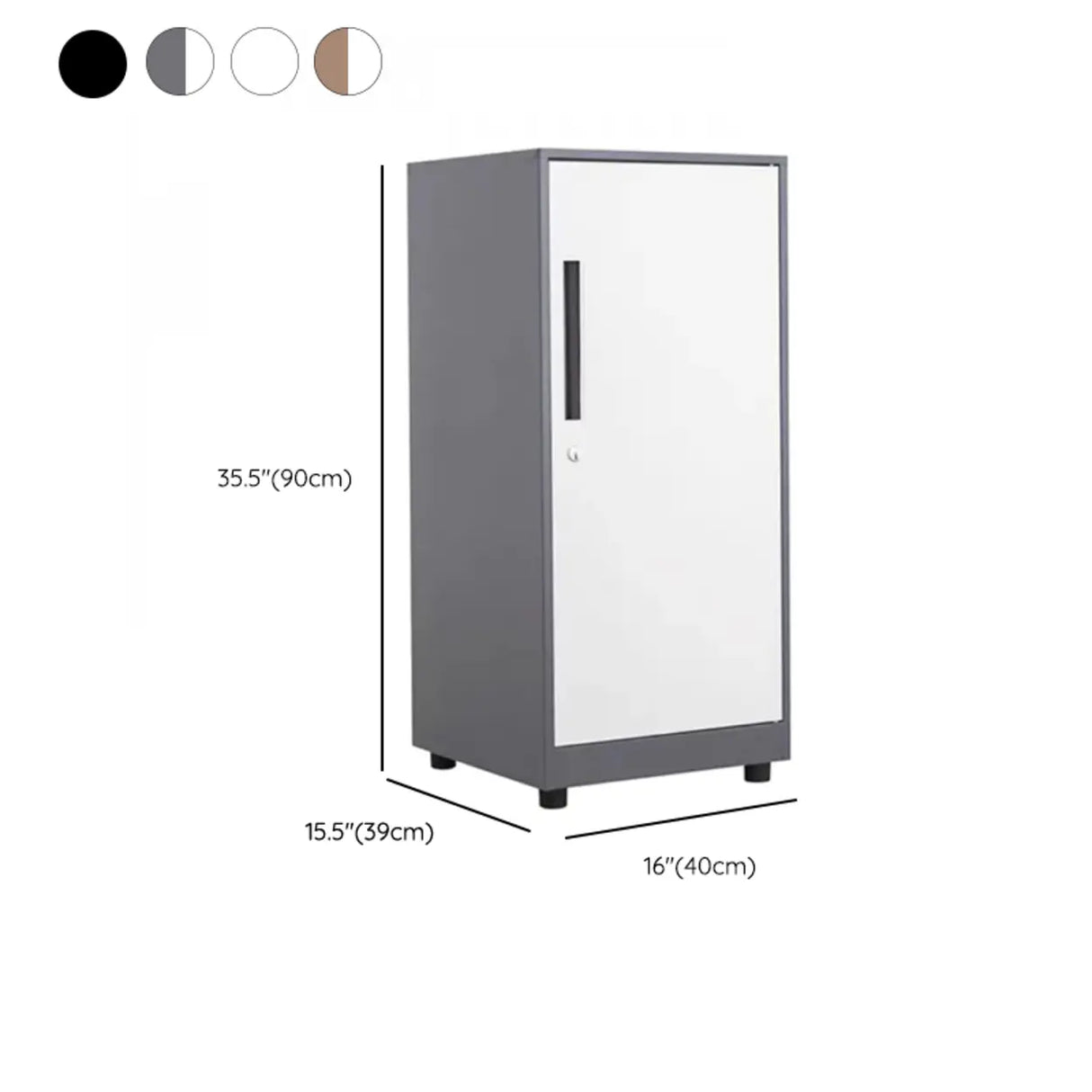 Steel Vertical White Filing Cabinet with Secure Storage 