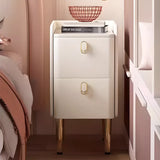 Stone Countertop Leather Frame Kids Storage Nightstand Image - 16