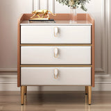 Stone Countertop Leather Kids Nightstand with Metal Leg Image - 4