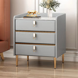 Stone Countertop Leather Kids Nightstand with Metal Leg Image - 8