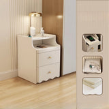 Stone Countertop Wood Drawers Narrow Kids Nightstand Image - 11