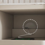 Stone Countertop Wood Drawers Narrow Kids Nightstand Image - 12