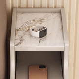 Stone Countertop Wood Drawers Narrow Kids Nightstand Image - 15