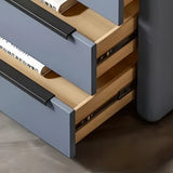 Stone Countertop Wood Nightstand with Three Drawers Image - 10