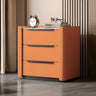 Stone Countertop Wood Nightstand with Three Drawers Image - 11