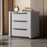Stone Countertop Wood Nightstand with Three Drawers Image - 5