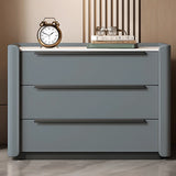 Stone Countertop Wood Nightstand with Three Drawers Image - 6