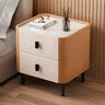 Stone Leather Short Height Kids Nightstand with 2-Drawer Image - 1