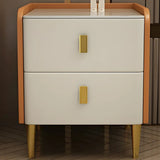 Stone Leather Short Height Kids Nightstand with Legs Image - 2