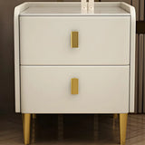 Stone Leather Short Height Kids Nightstand with Legs Image - 5