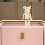 Stone Leather Short Height Kids Nightstand with Legs Image - 7