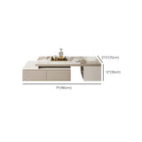 Stone Rectangular Coffee Table with Storage Shelves #size