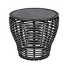 Stone Top Wicker Rattan Outdoor Coffee Table Image - 2