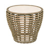 Stone Top Wicker Rattan Outdoor Coffee Table Image - 3