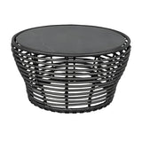 Stone Top Wicker Rattan Outdoor Coffee Table Image - 5