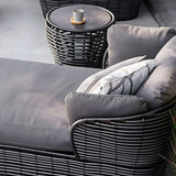 Stone Top Wicker Rattan Outdoor Coffee Table Image - 6