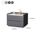 Stone Top Wood Frame Nightstand with Two Drawers Image - 16