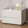 Stone Top Wood Frame Nightstand with Two Drawers Image - 2