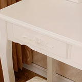 Stool Included Oval Mirror Storage Kids Vanity Set Image - 4